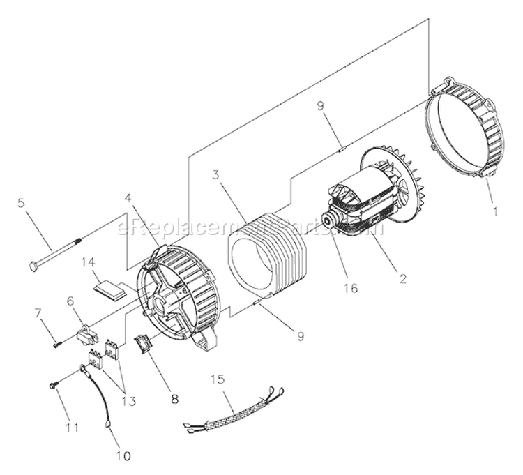 Alternator Diagram and Parts List for 030237-0  Briggs and Stratton Generator